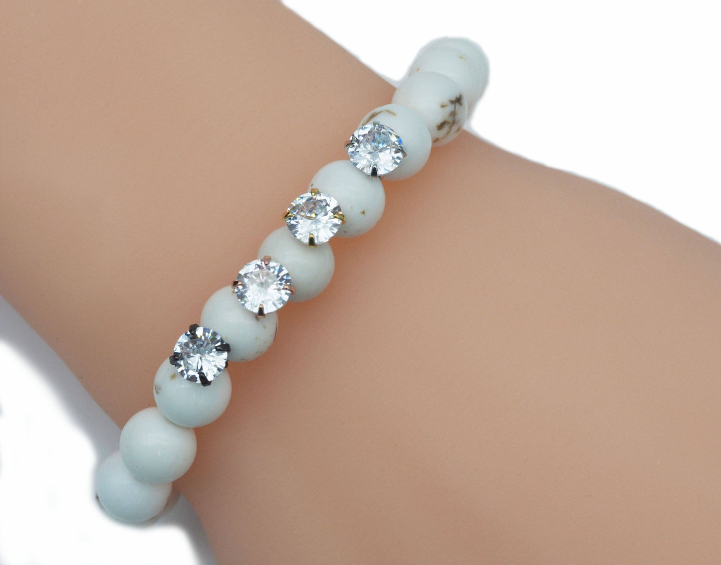 Round CZ Spacer Beads, Sku#Y600