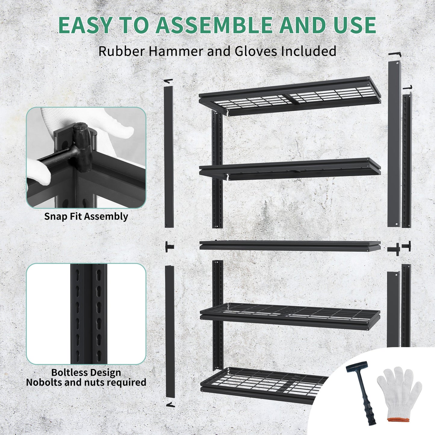 72"H 5-Tier Adjustable Heavy Duty Shelving Rack