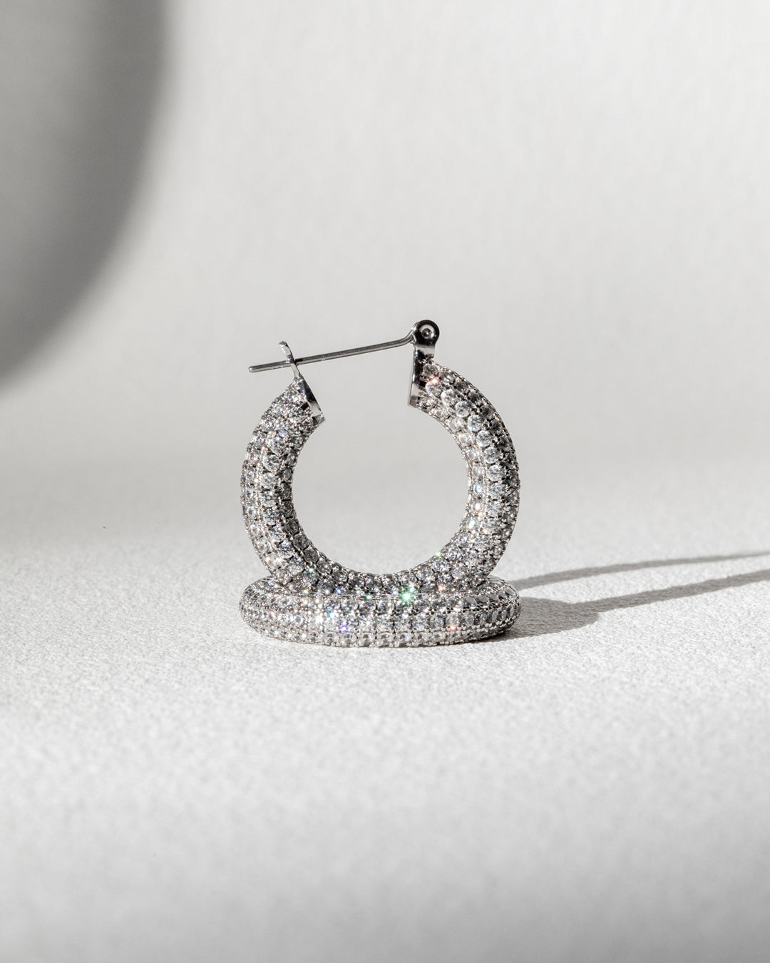 Pave Baby Amalfi Hoops- Silver (Ships Late September)