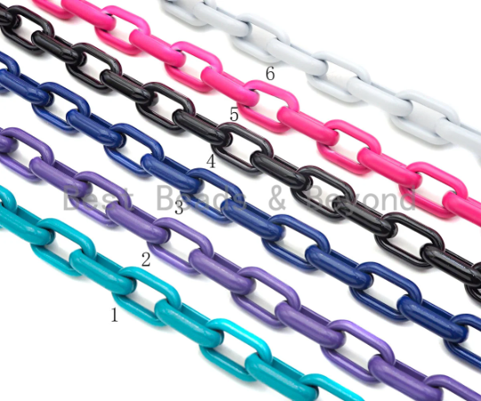 Enamel Chunky Oval link Chain, XL Enamel Oval link chain, E539