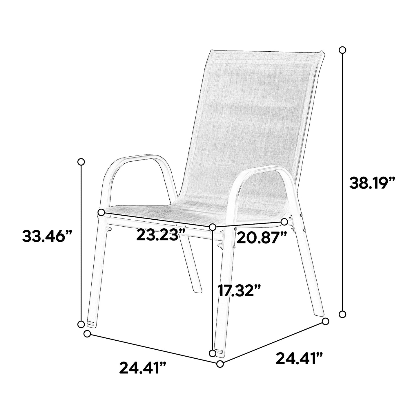 4 Piece Outdoor Patio Chair Set