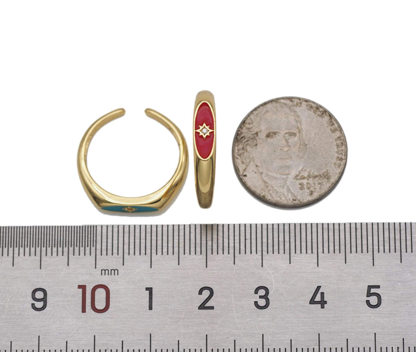 Enamel Star Stackable Ring, Y580