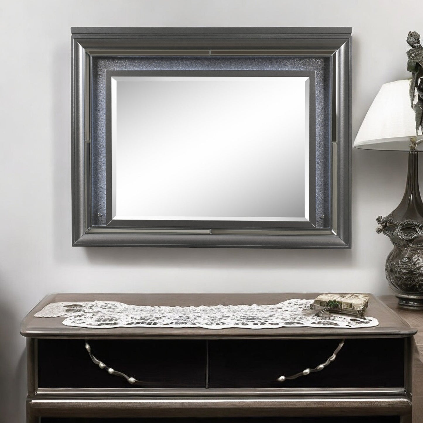 Sawyer Metallic Vanity & Dresser Mirror