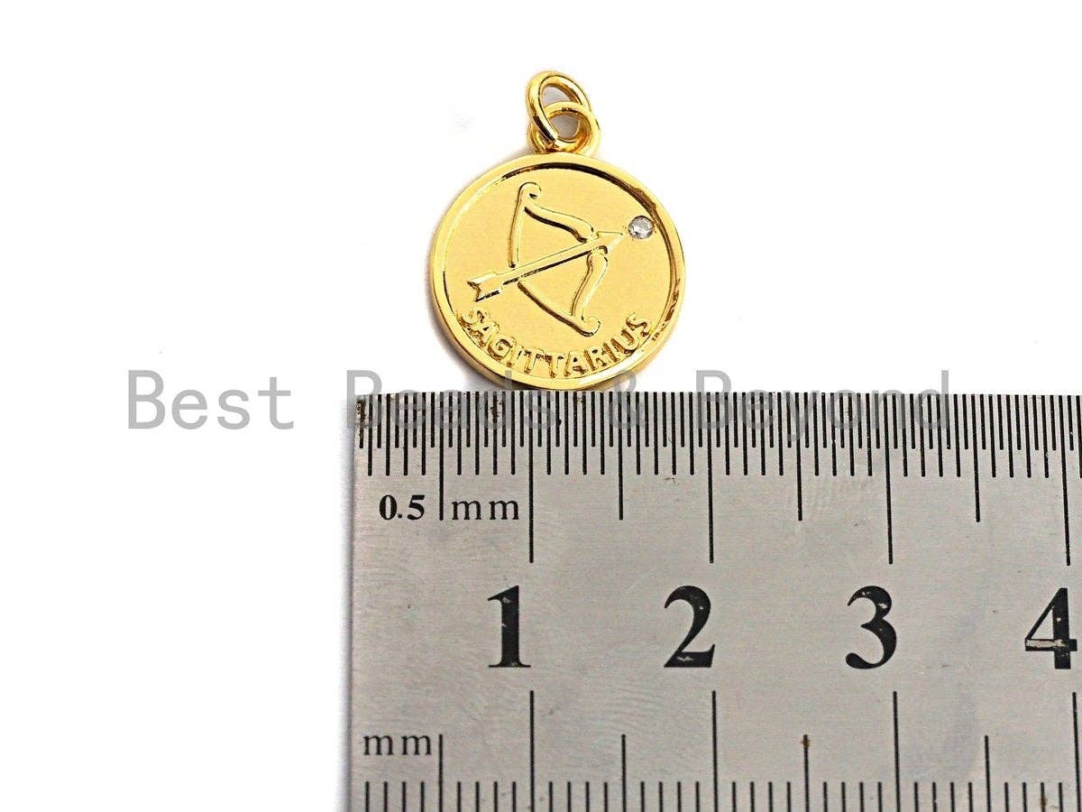 Zodiac Signs On Round Coin Shape Pendant/Charm, Astrology Signs Pendant, tweleve constellations, Sku#Z601