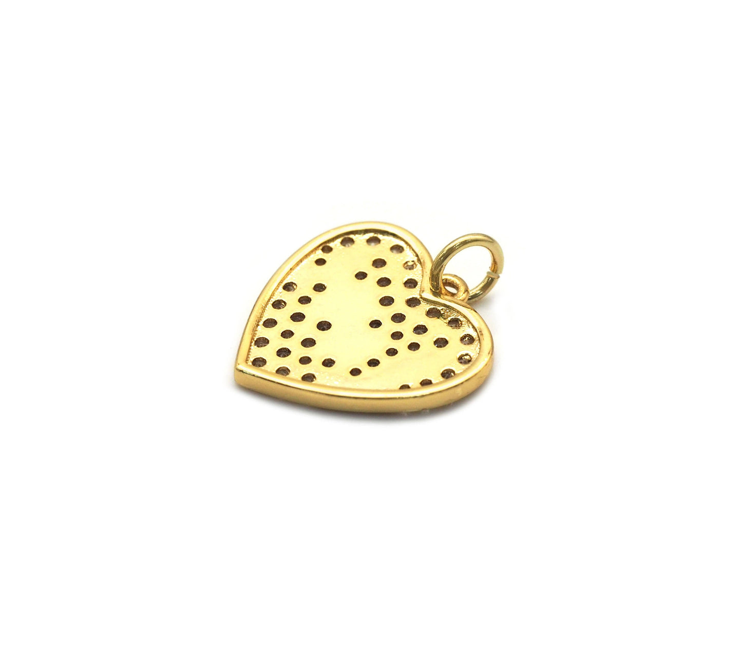 Pave Black Gold Love On Heart Pendant/Charm, sku#B337