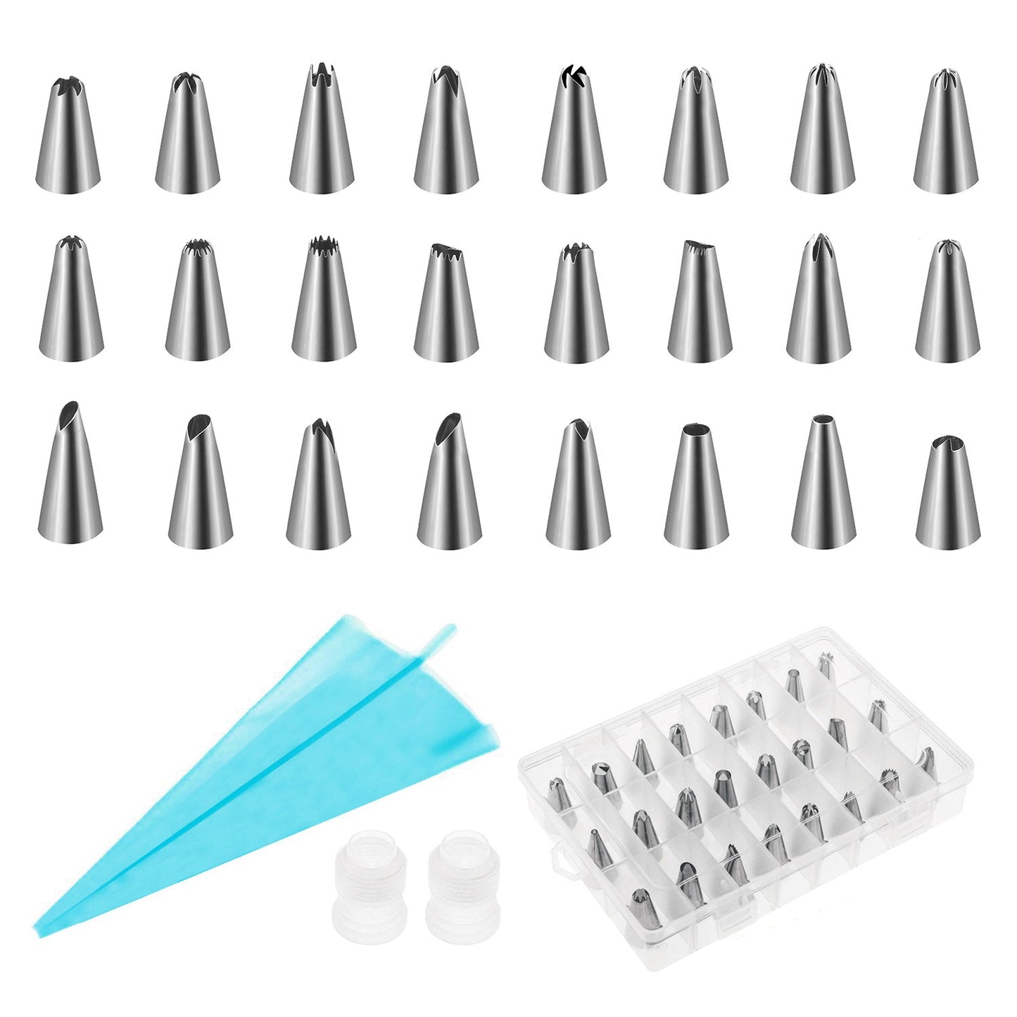 Cake Decorating Kit with 24 Tips, Bags & Case