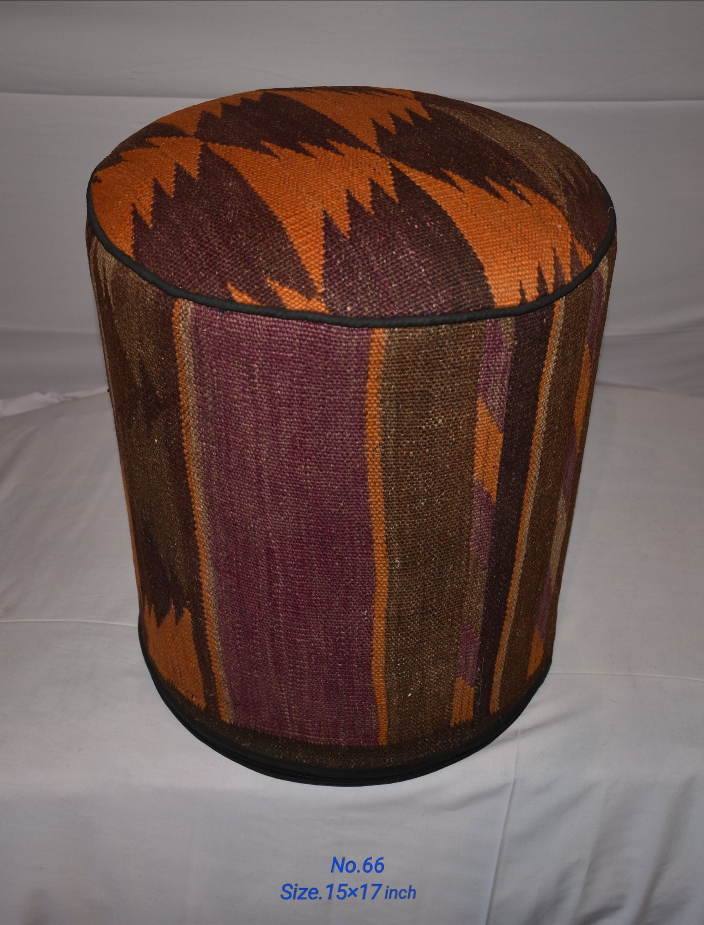 One of a Kind Kilim Rug Pouf Ottoman foot stool - #66