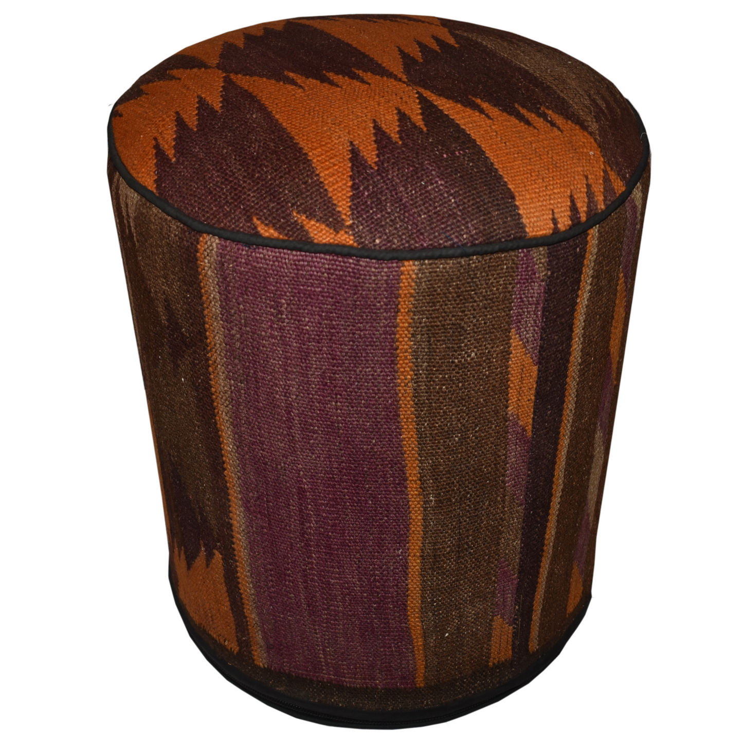 One of a Kind Kilim Rug Pouf Ottoman foot stool - #66