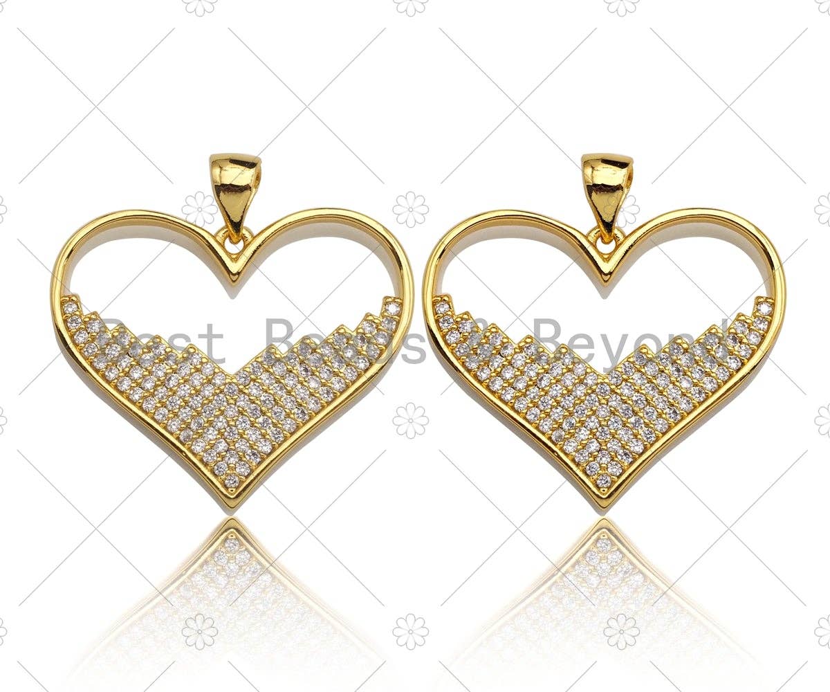 18K Gold Large Heart Shape Pendant,Sku#LK55