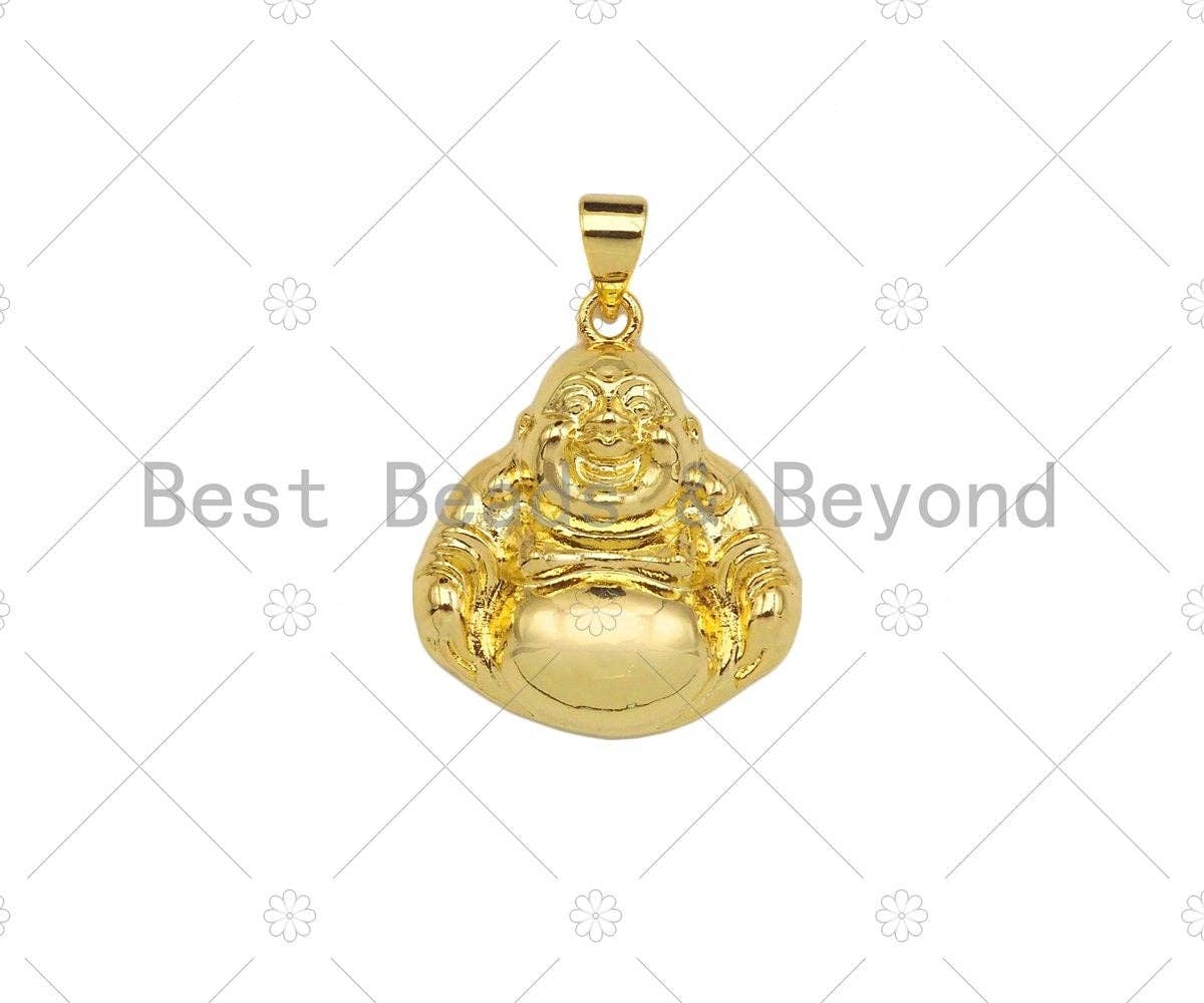 18K Dainty Gold Buddha Shape Pendant/Charm,Gold Religion Charm, Necklace Bracelet Charm Pendant,19x22mm,Sku#LK298