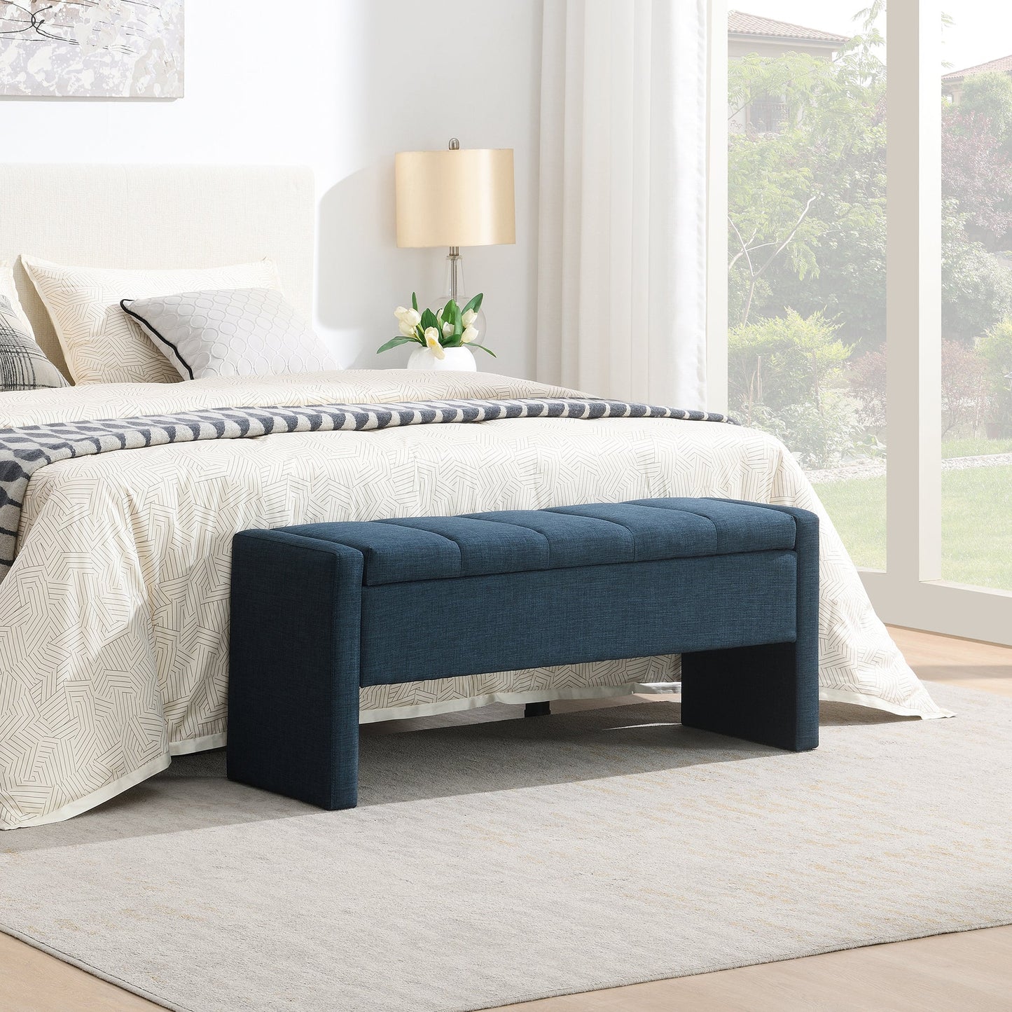 Modern Bed End Bench with Storage