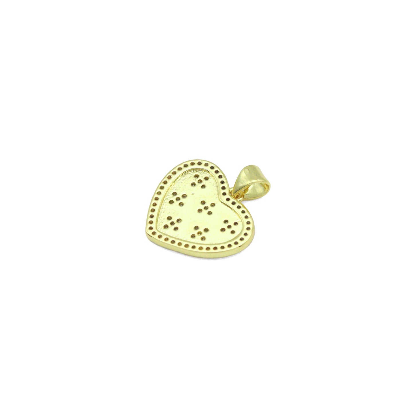 Star CZ On Heart Charm Pendant, Sku#LX774