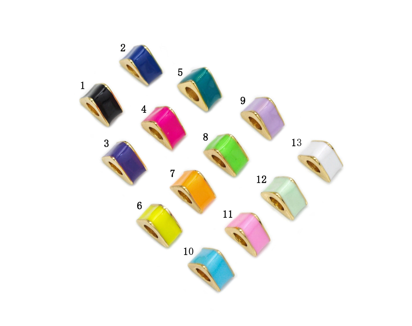 Enamel Triangle Spacer Beads, Sku#G431