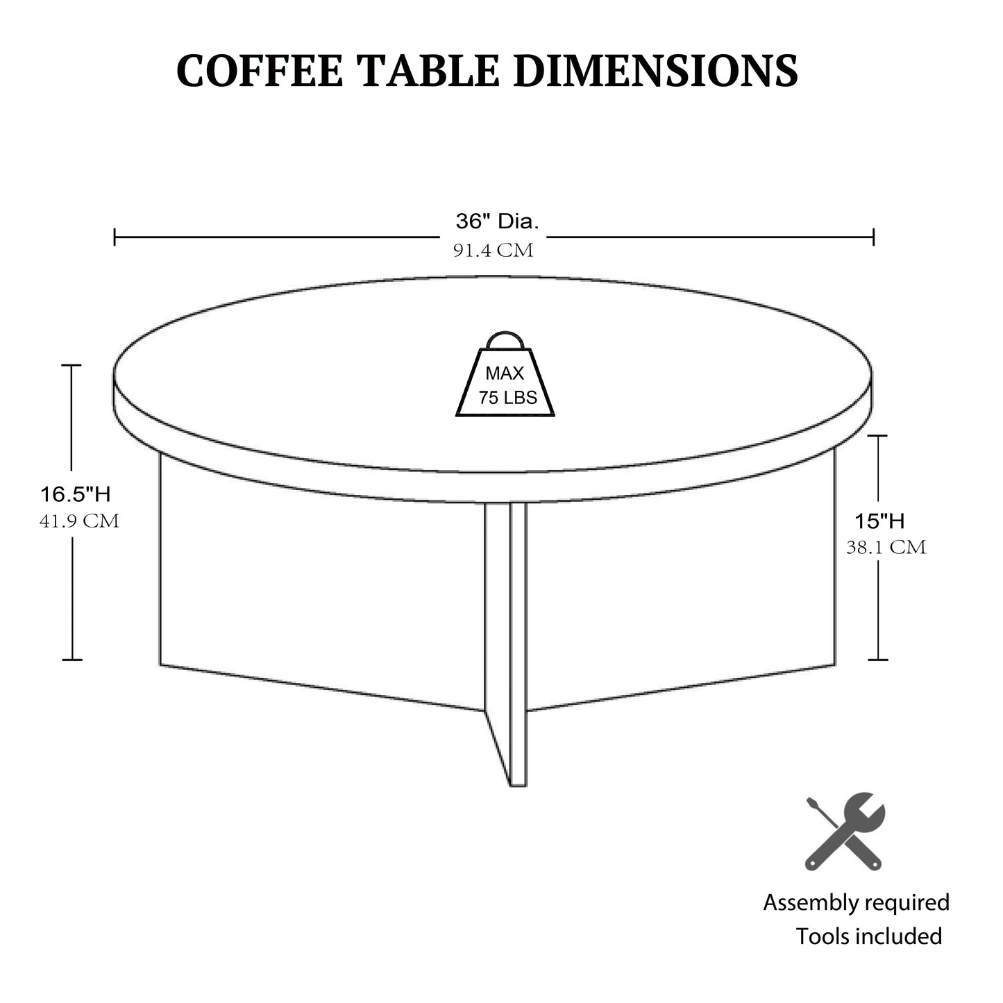 Round Coffee Table Reclaimed Greige