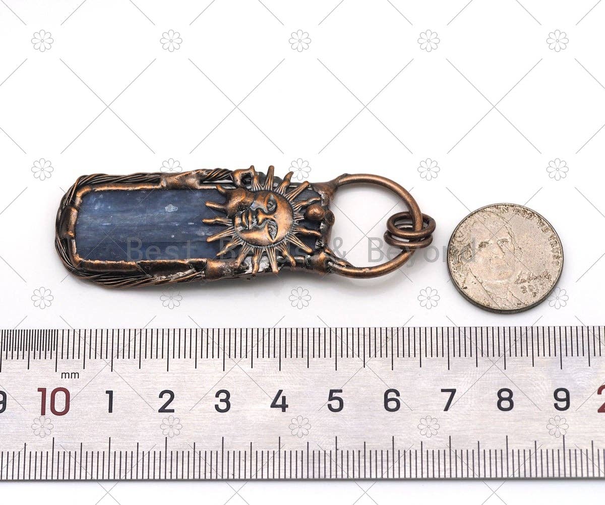 New!!! Blue Kyanite with Sunflower Pendant, Sku#YT11C