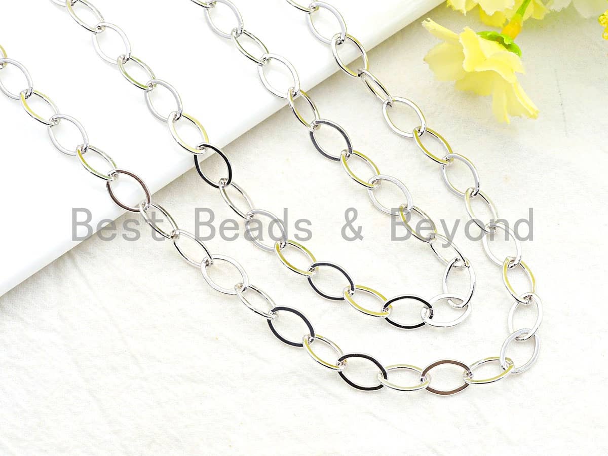 8x12mm Flat Oval Chain, Long Oval Chain, Gold/Silver/Gunmetal/Rose gold Finish, wholesale Chain for Jewelry Making, sku#E504