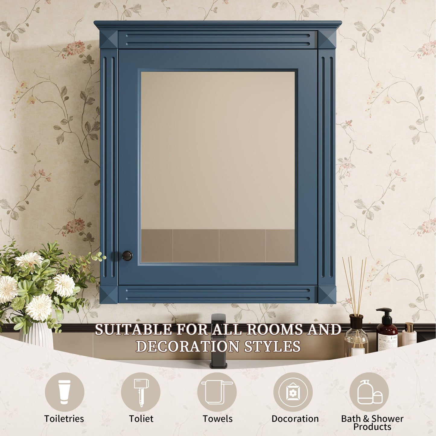 24'' x 27'' Wall Mounted Bathroom Storage Cabinet with Mirror