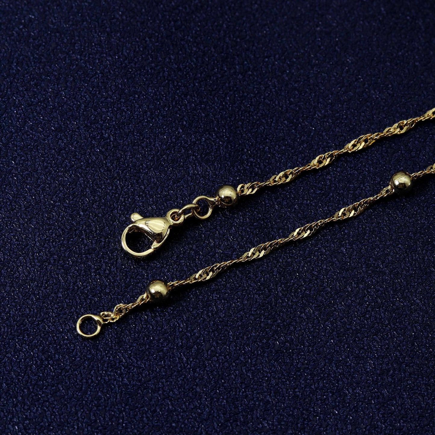 18" Gold Dainty Twisted Satellite Chain Necklace, sku#JL131