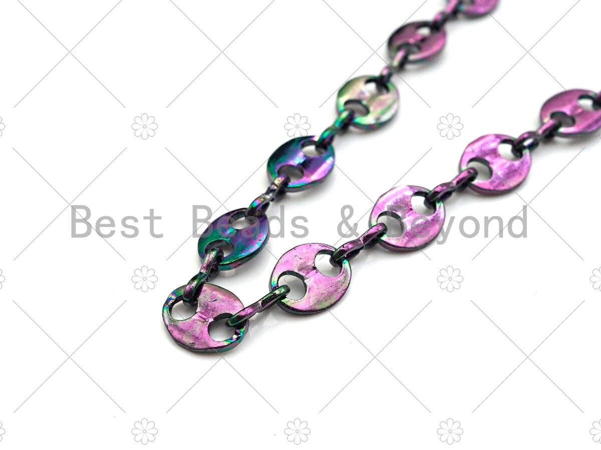 High Quality Rainbow Hand Made Oval Anchor / Mariner Chain,Wholesale bulk Chain, 7x9mm, sku#M338