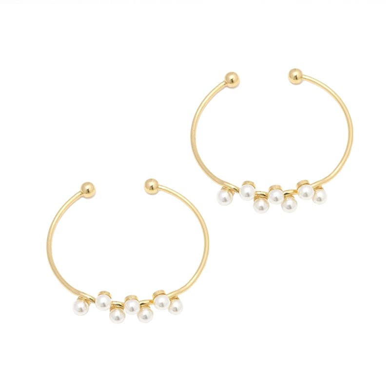 White Pearl Gold Adjustable Bracelet, Sku#B358