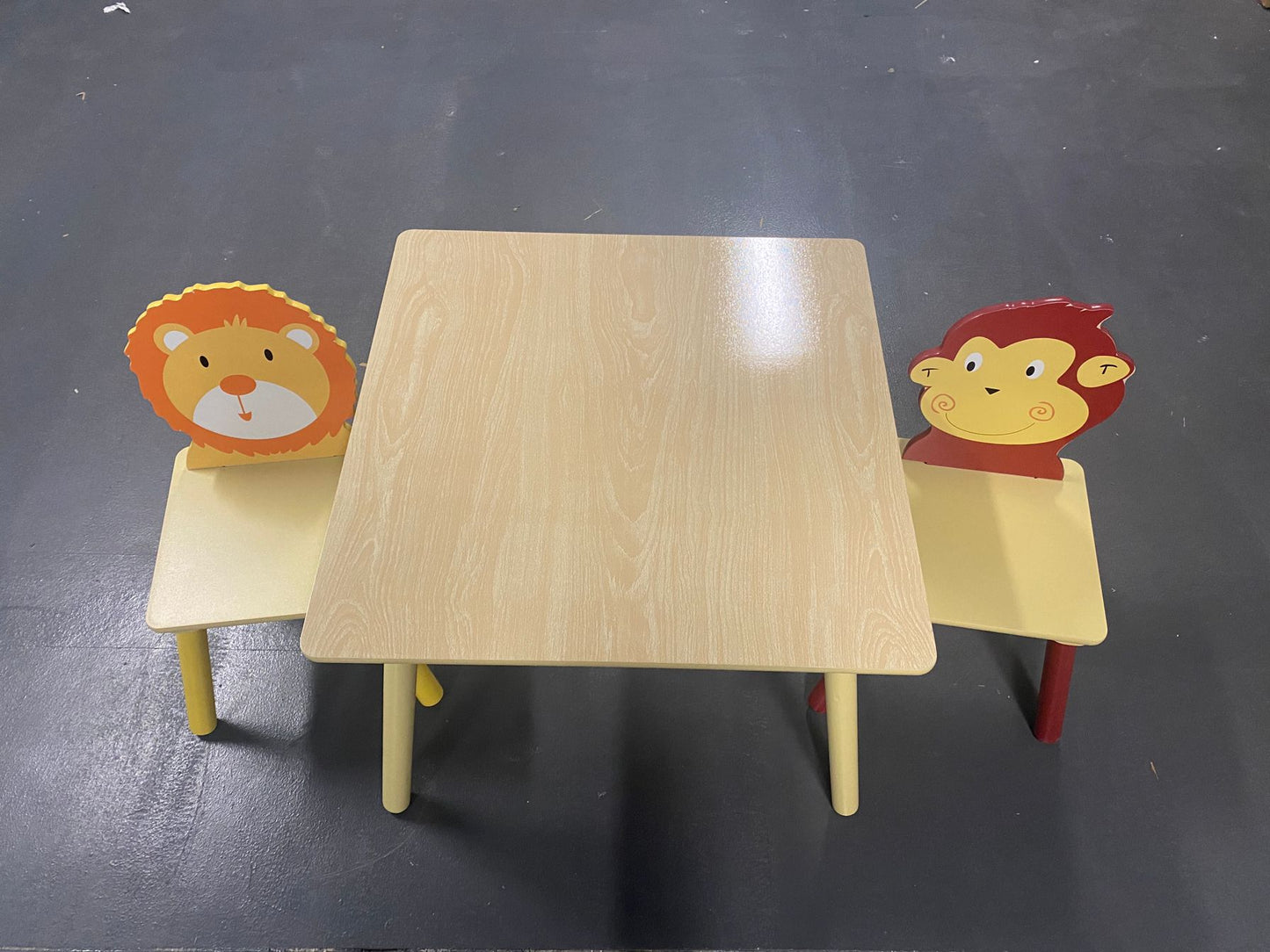 Kids Table and 2 Chairs Set (Lion & Monkey)