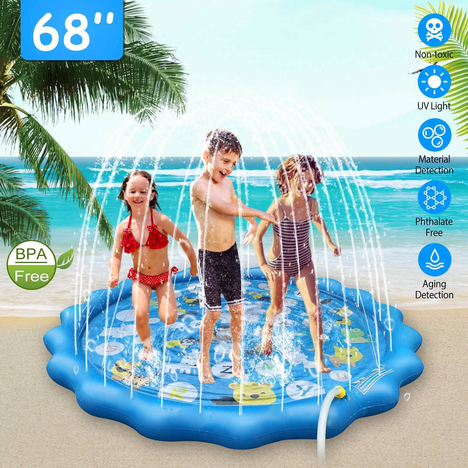 Pataugeoire gonflable de 173 cm avec arroseur pour enfants