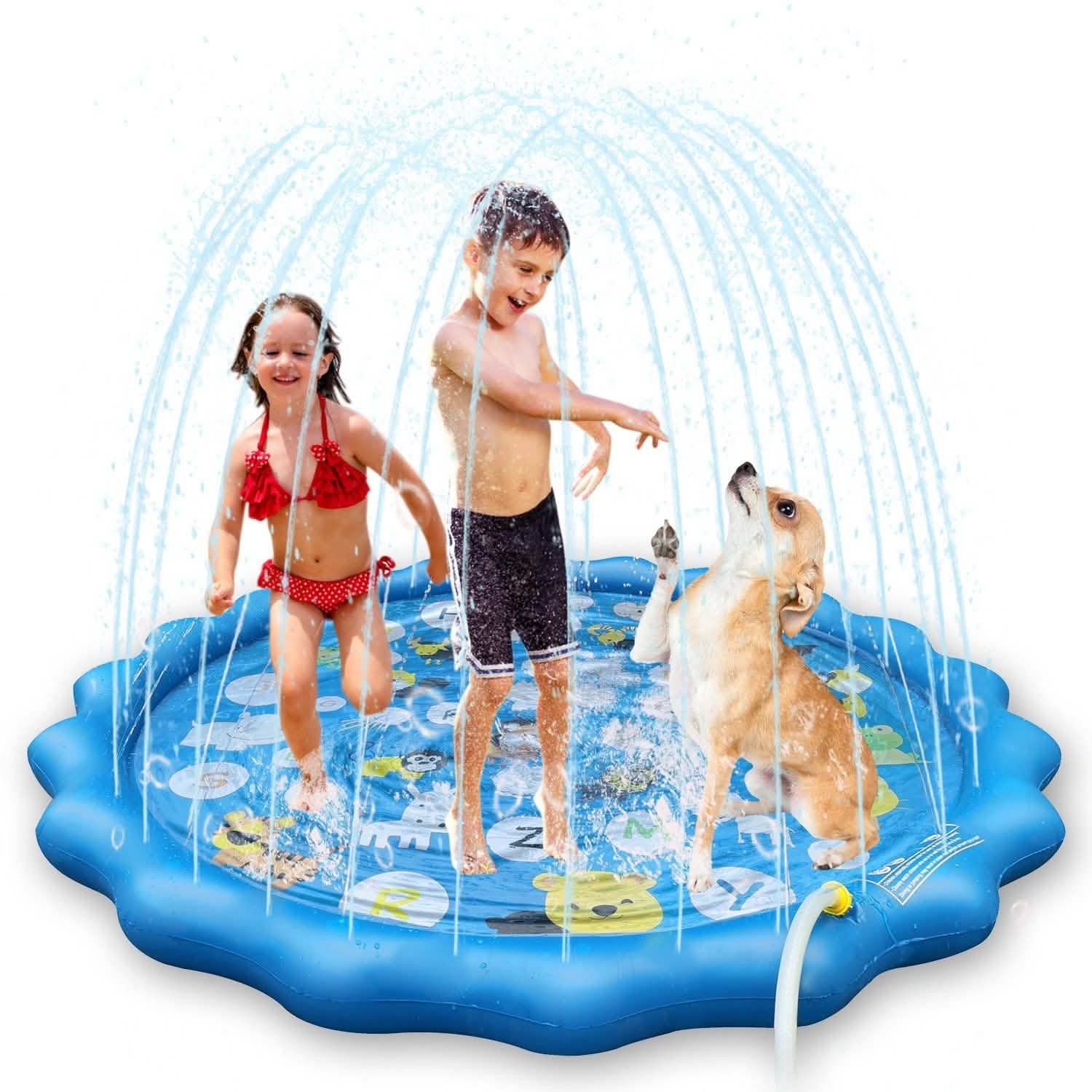 Pataugeoire gonflable de 173 cm avec arroseur pour enfants