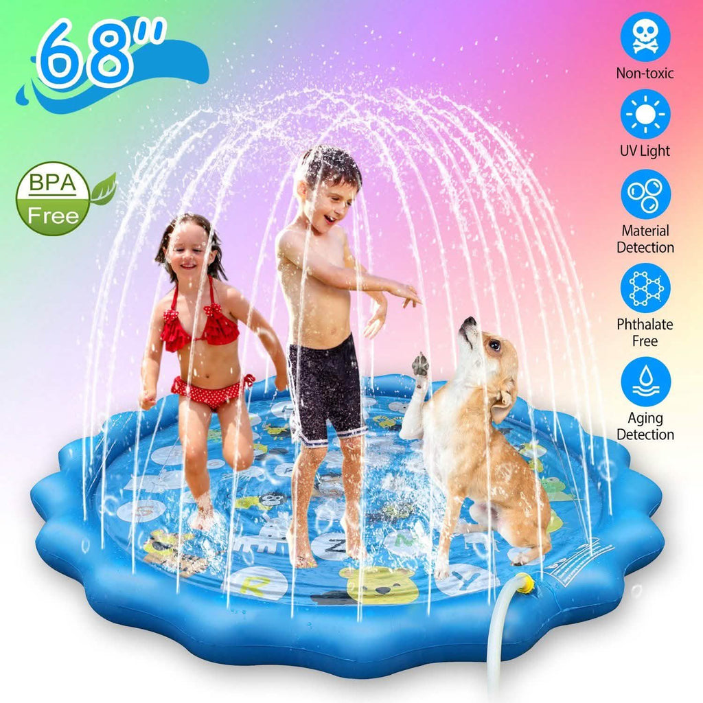 Pataugeoire gonflable de 173 cm avec arroseur pour enfants