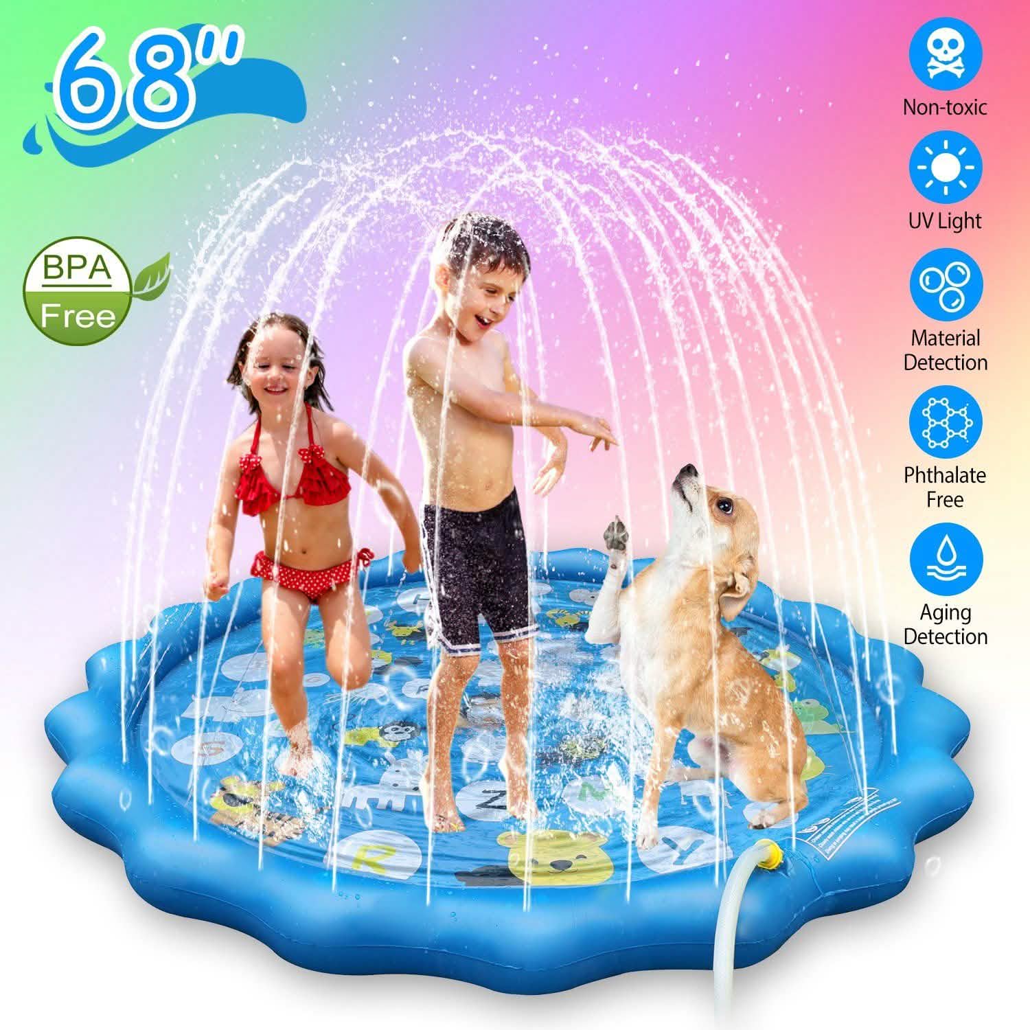 Pataugeoire gonflable de 173 cm avec arroseur pour enfants