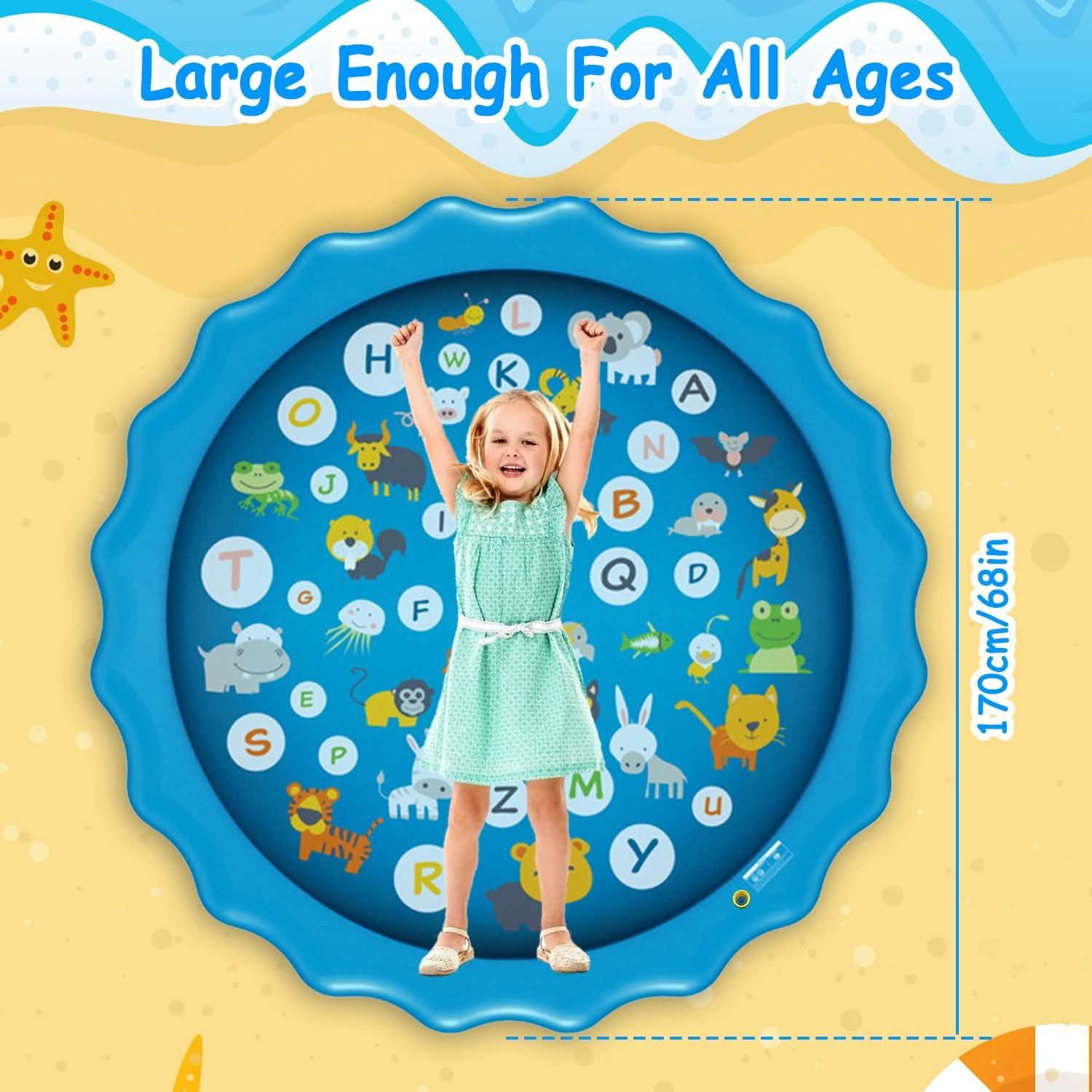 Pataugeoire gonflable de 173 cm avec arroseur pour enfants