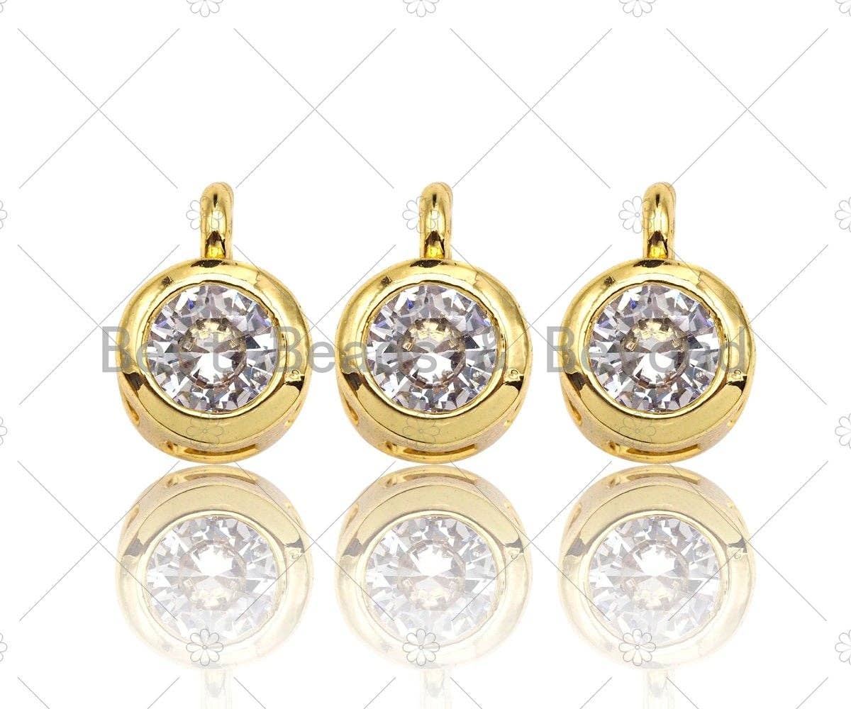CZ Micro Pave Cute Round Shape Pendant, Sku#LK103