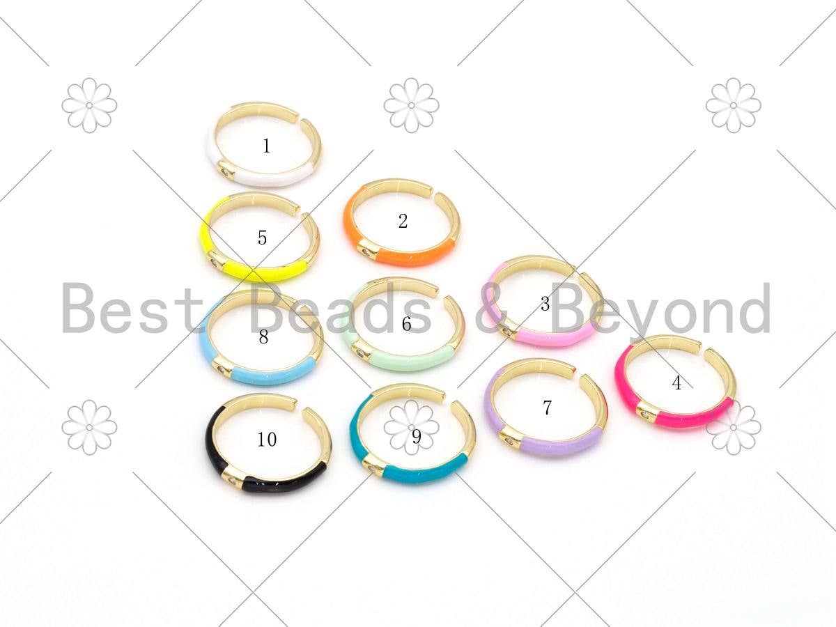 Colorful Enamel Thin Stackable Ring
