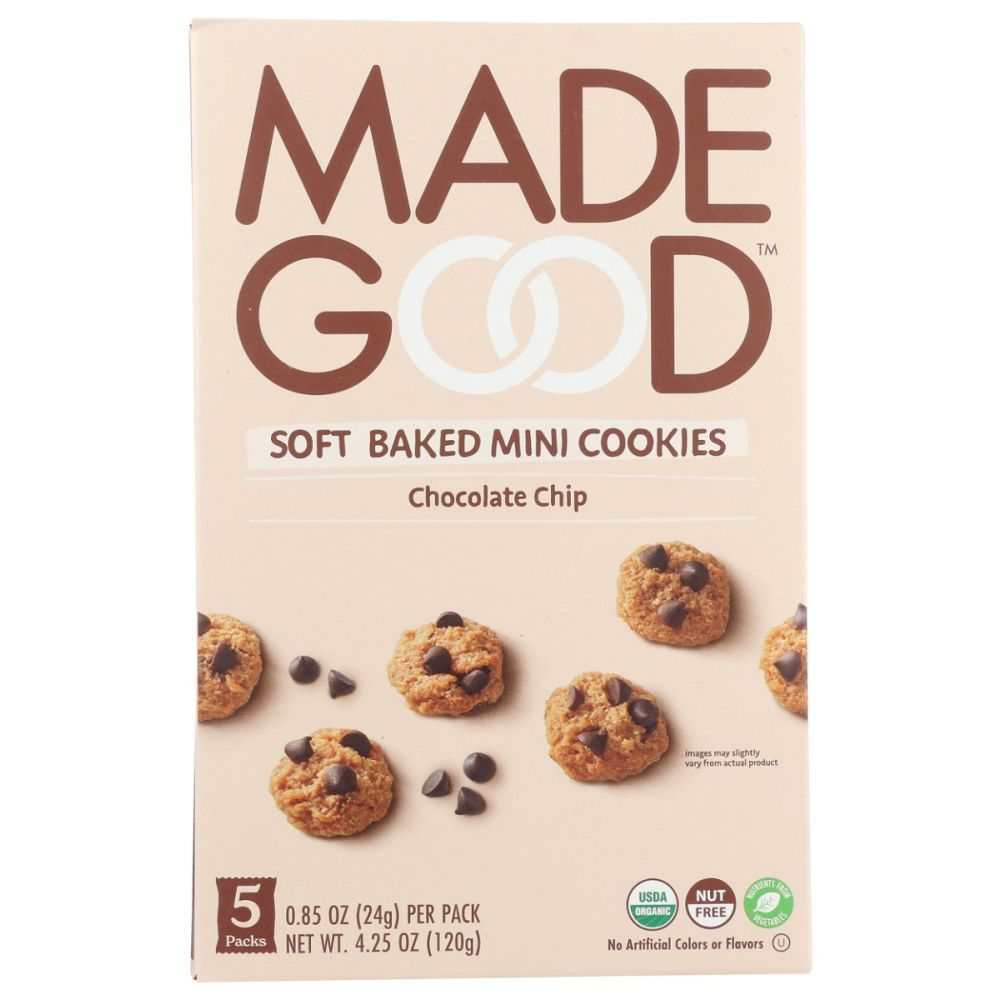 MADEGOOD Chocolate Chip Mini Cookies 5Pk - Soft, Chewy & Gluten-Free