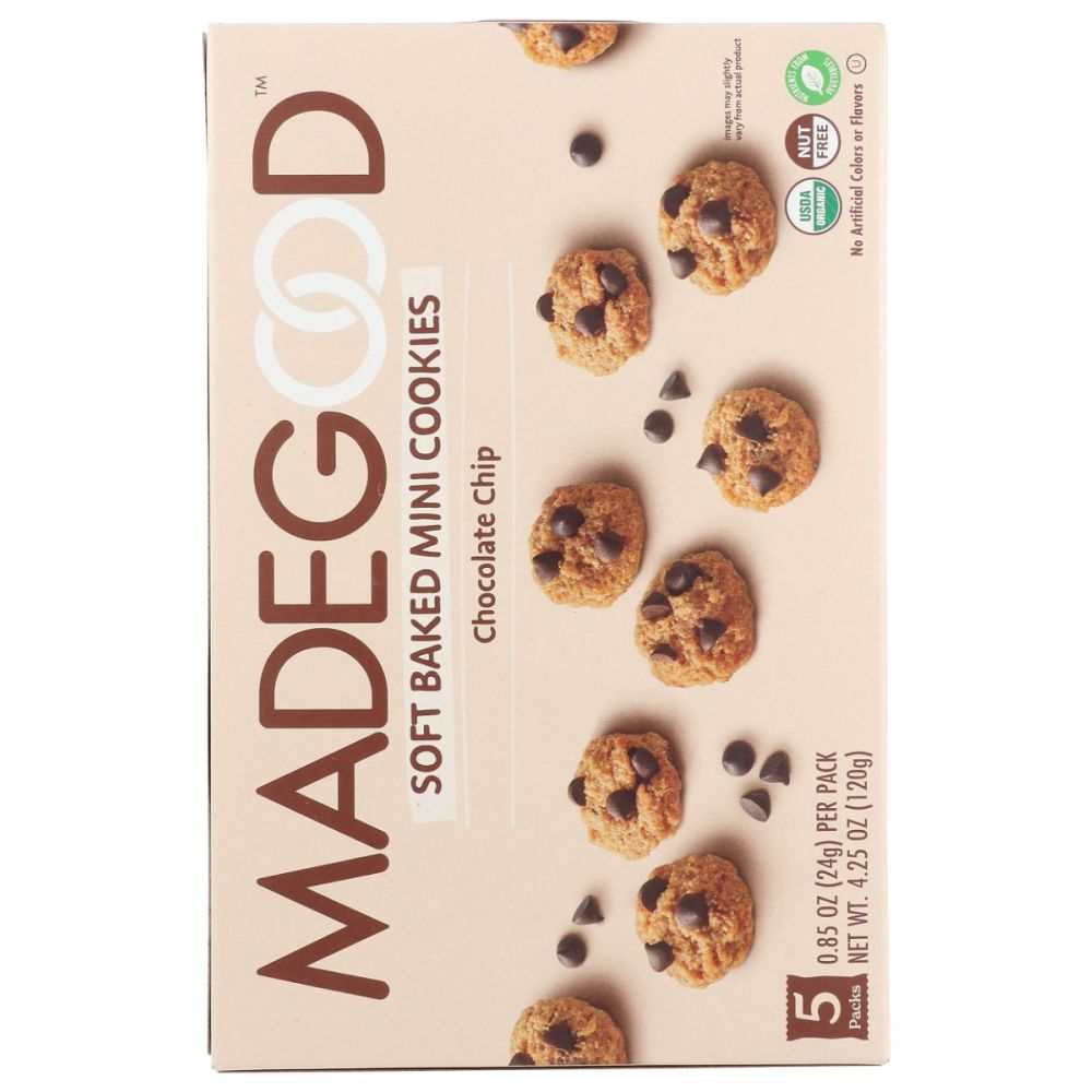 MADEGOOD Chocolate Chip Mini Cookies 5Pk - Soft, Chewy & Gluten-Free