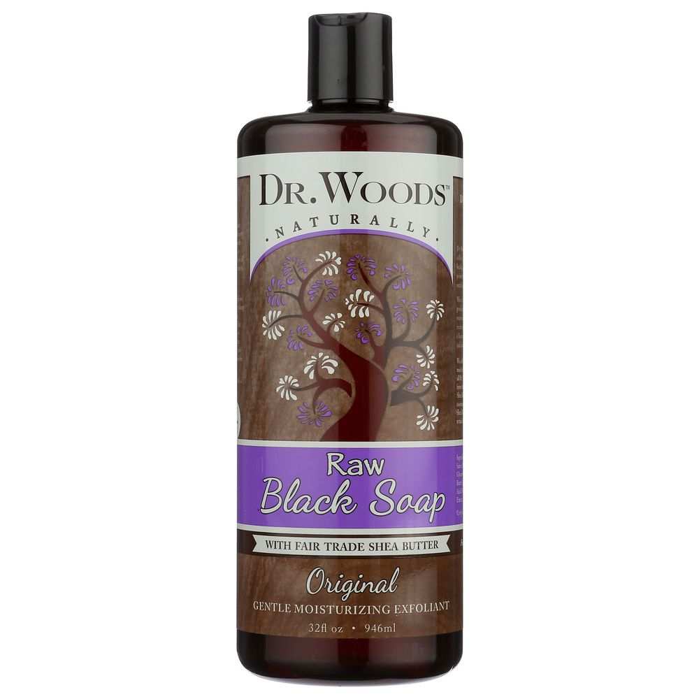 DR WOODS: Naturally Raw Black Soap with Shea Butter Original, 32 oz