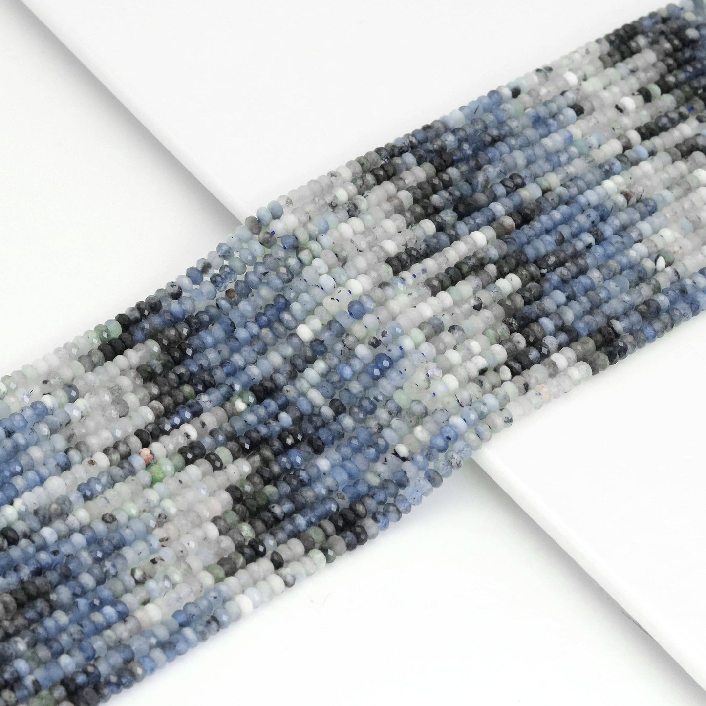 3x4mm Genuine Aquamarine Rondelle Faceted Beads, Sku#U1941