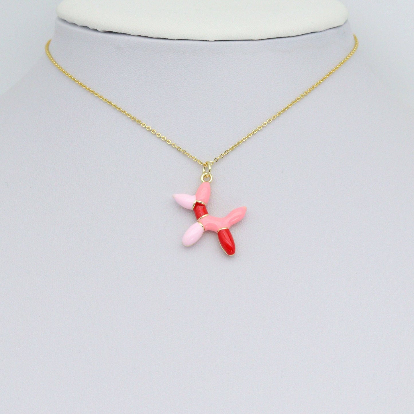 Colorful Enamel Ballon Dog Charm Pendant, Sku#LK1092