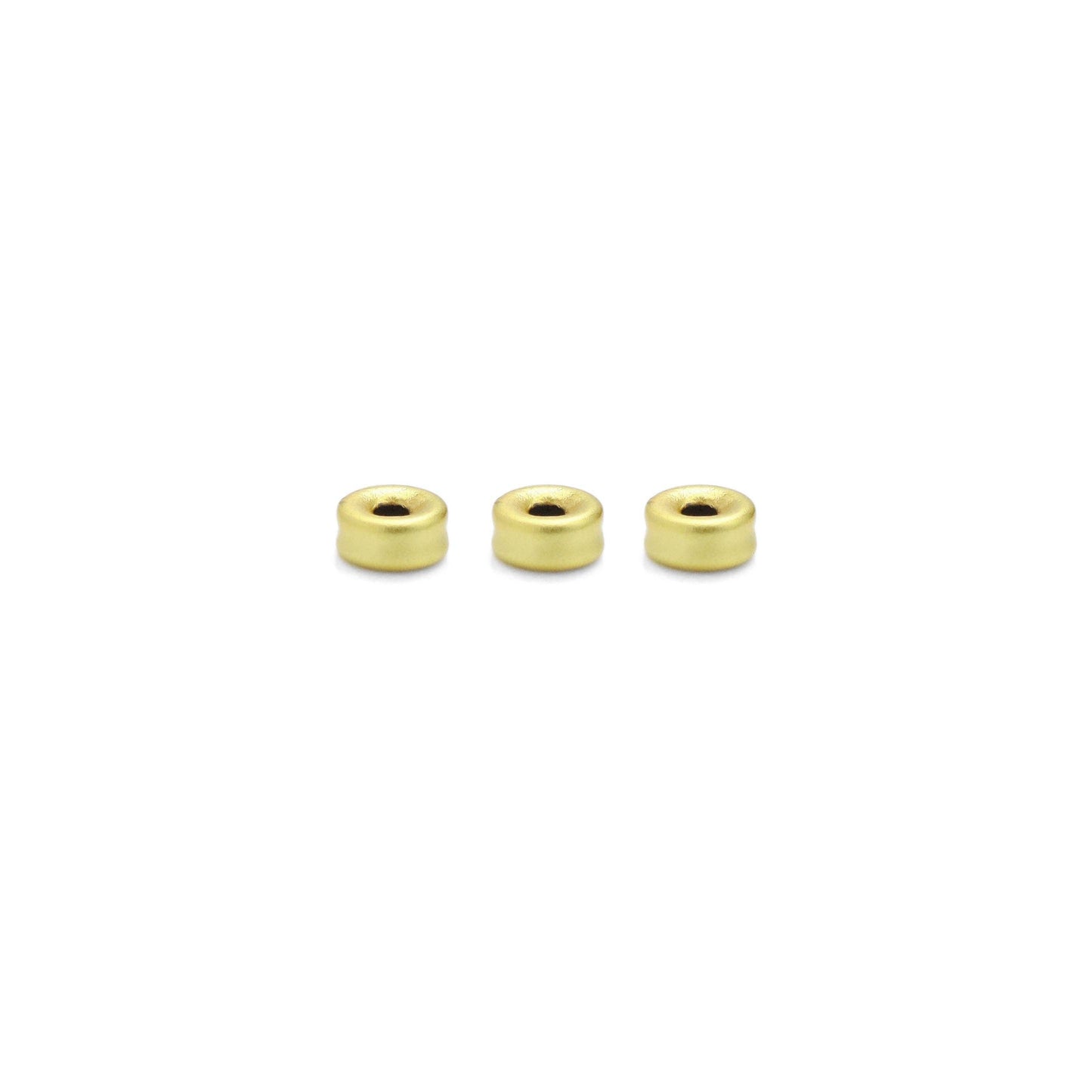 Matte Brushed Gold Donut Spacer Beads, Sku#A201