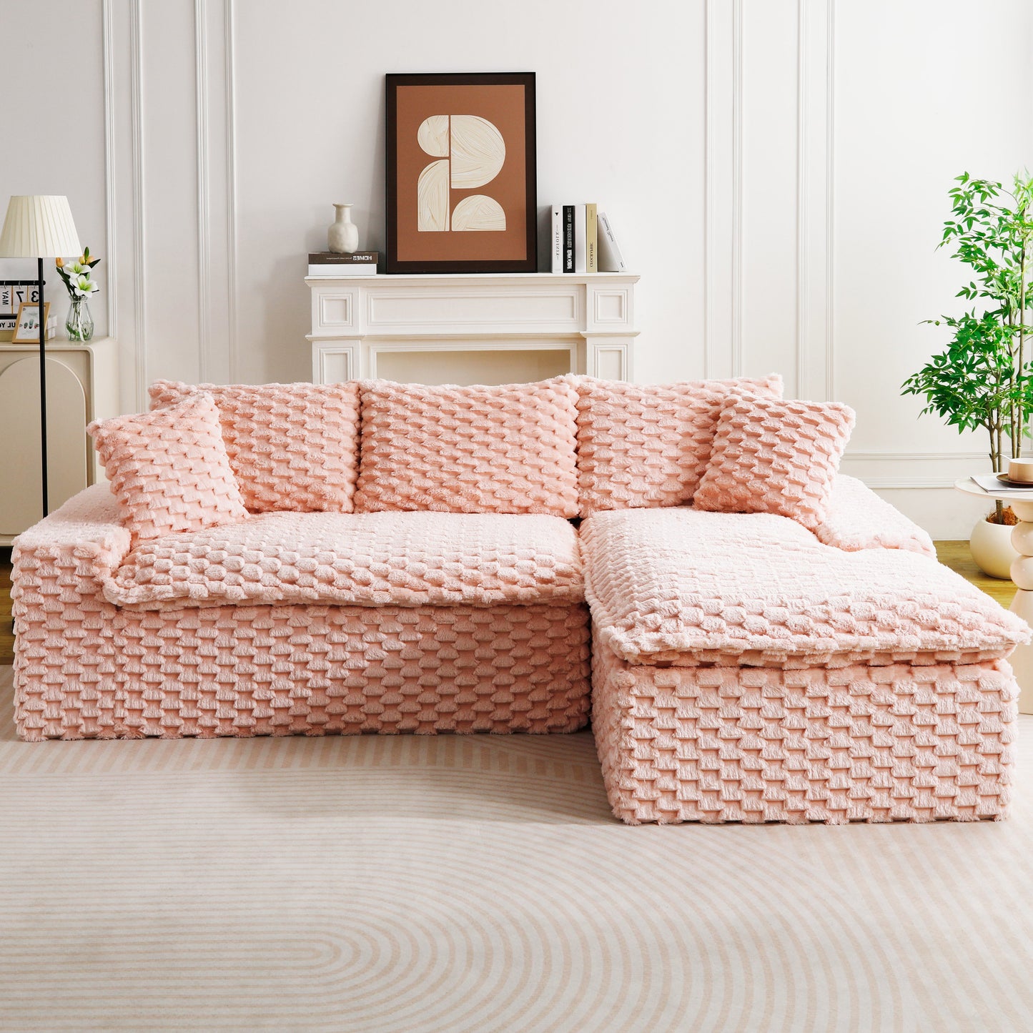 Pink Turtle Velvet Versatile Sofa