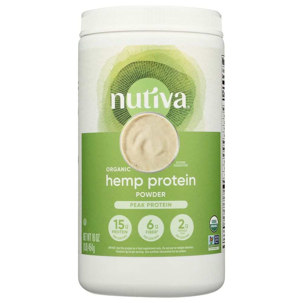 NUTIVA: Organic Superfood Hemp Protein 15G, 16oz| Rich Plant Nutrition