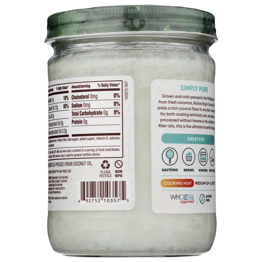 NUTIVA: Organic Superfood Extra Virgin Coconut Oil, 14 oz