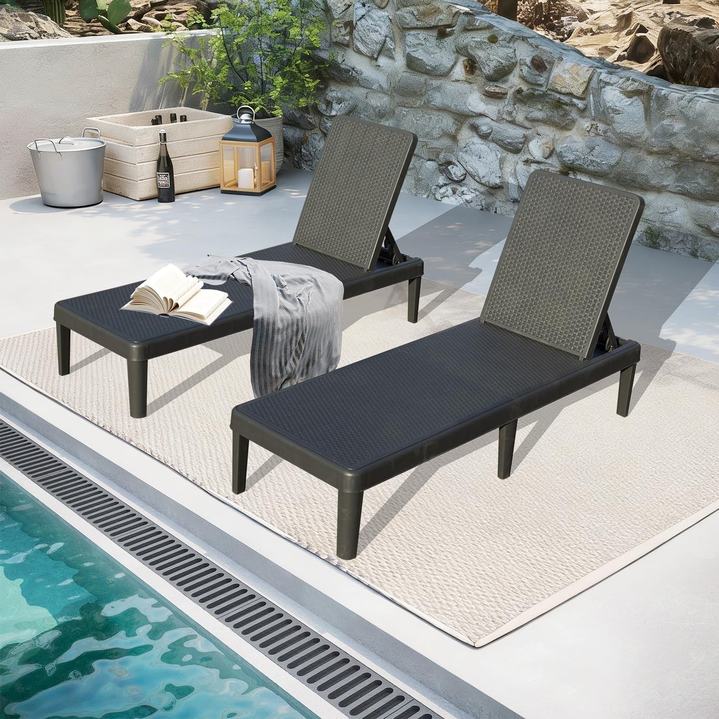 Pool Lounge Chairs Set of 2