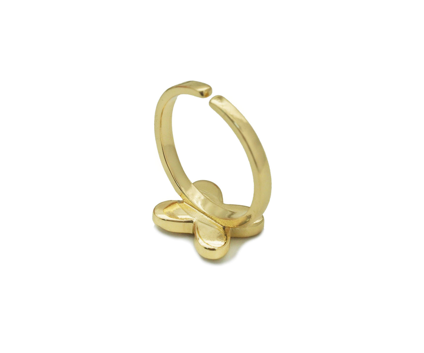 Gold Mother of Pearl Flower Adjustable Ring, Sku#X366