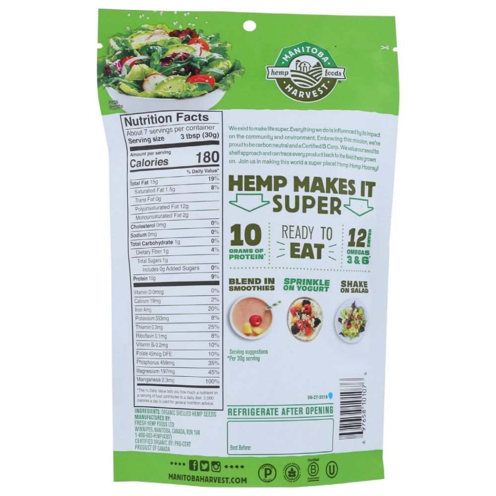 MANITOBA HARVEST: Organic Hemp Hearts, 7 oz
