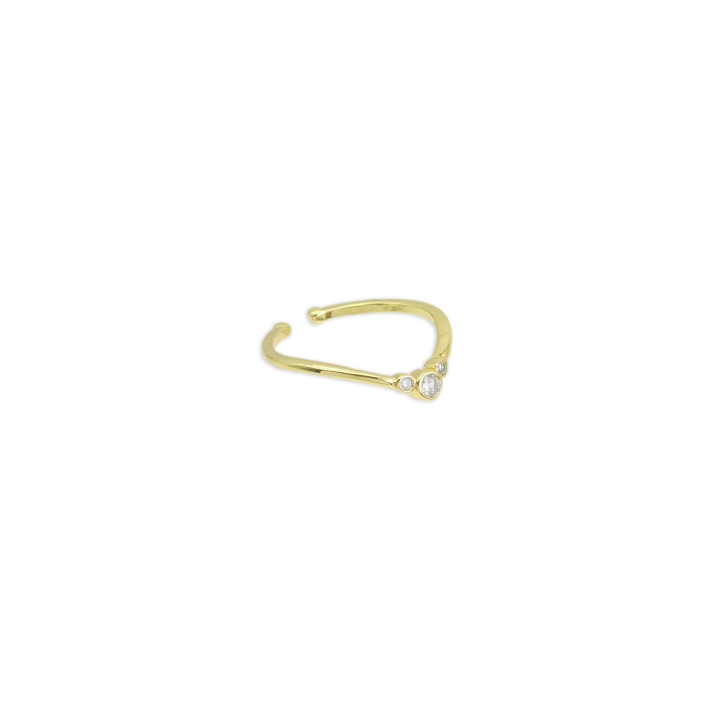 Dainty round CZ chevron point Ring, Sku#LK946