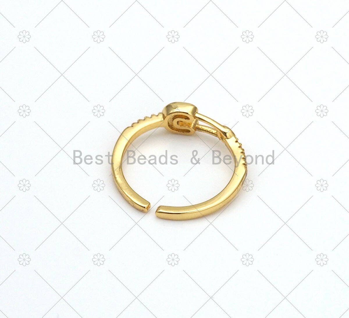Colorful Enamel Safety Pin Shape Adjustable Ring