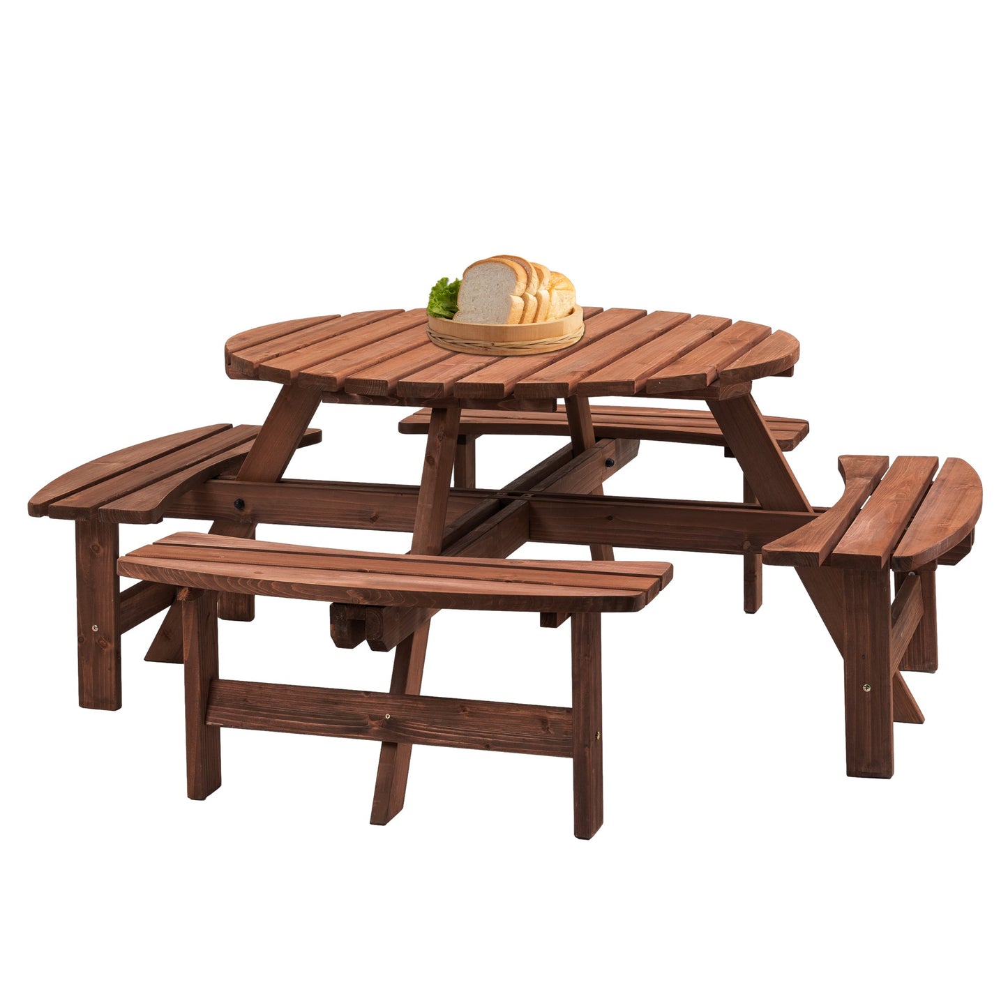 8 Person Wooden Picnic Table