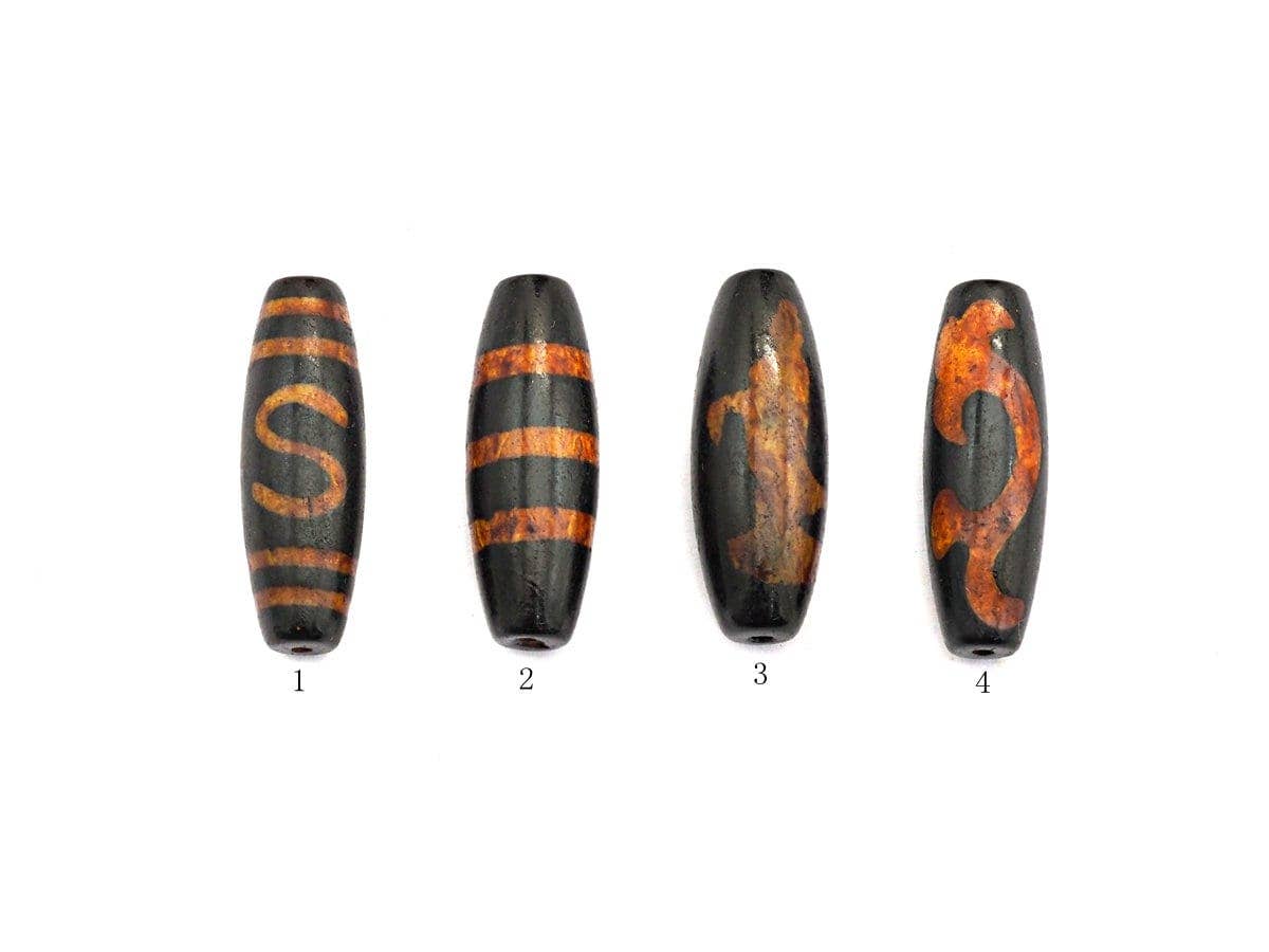 Natural Tibetan Agate Long Oval Shape Beads, Black Brown Dzi beads, Barrel Agate Beads, 10x30mm, sku#U561