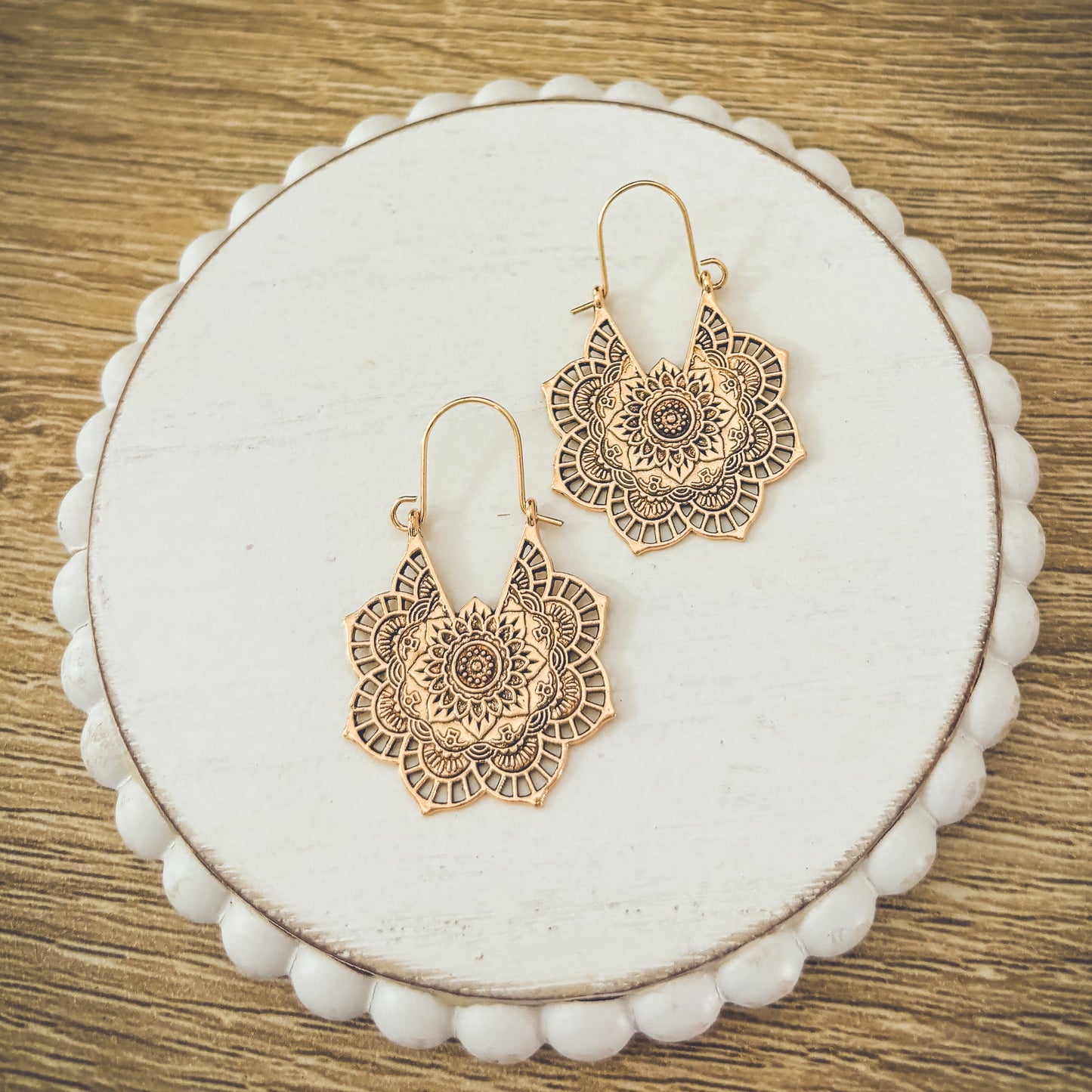 Beautiful Gold or Silver Mandala Earrings