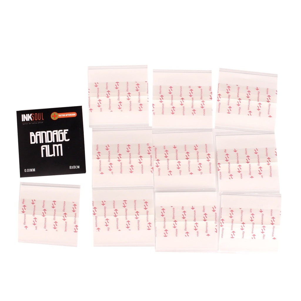 INKSOUL® Pansement film ultra-mince 0,01mm pour soin de tatouage 7,9cm X 7,9cm 10 feuilles